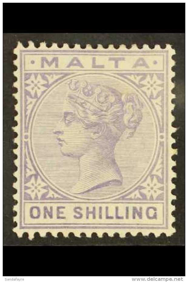 1885-90 1s Pale Violet, SG 29, VFM. For More Images, Please Visit... - Malta (...-1964)