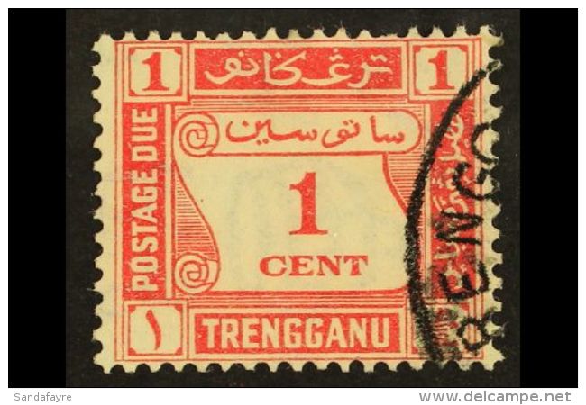 TRENGGANU POSTAGE DUE 1937 1c Scarlet, SG D1, Fine Used. For More Images, Please Visit... - Otros & Sin Clasificación