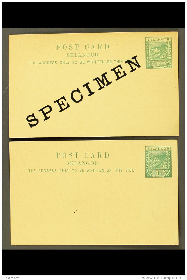 SELANGOR 1896 1c Ps Postcards,H&amp;G 1,unused,one "SPECIMEN" Opt (2) For More Images, Please Visit... - Sonstige & Ohne Zuordnung