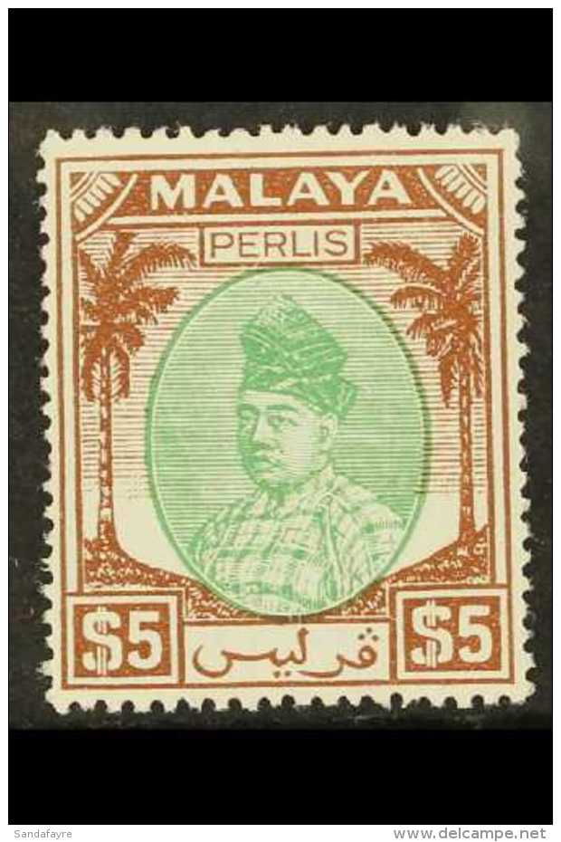 PERLIS 1951-55 $5 Green And Brown, SG 27, NHM For More Images, Please Visit... - Otros & Sin Clasificación