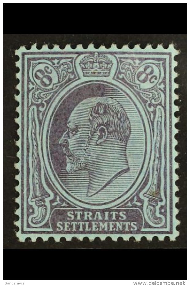 1904-10 8c Purple On Blue Ordinary Paper, SG 131, Vfm, Fresh For More Images, Please Visit... - Straits Settlements
