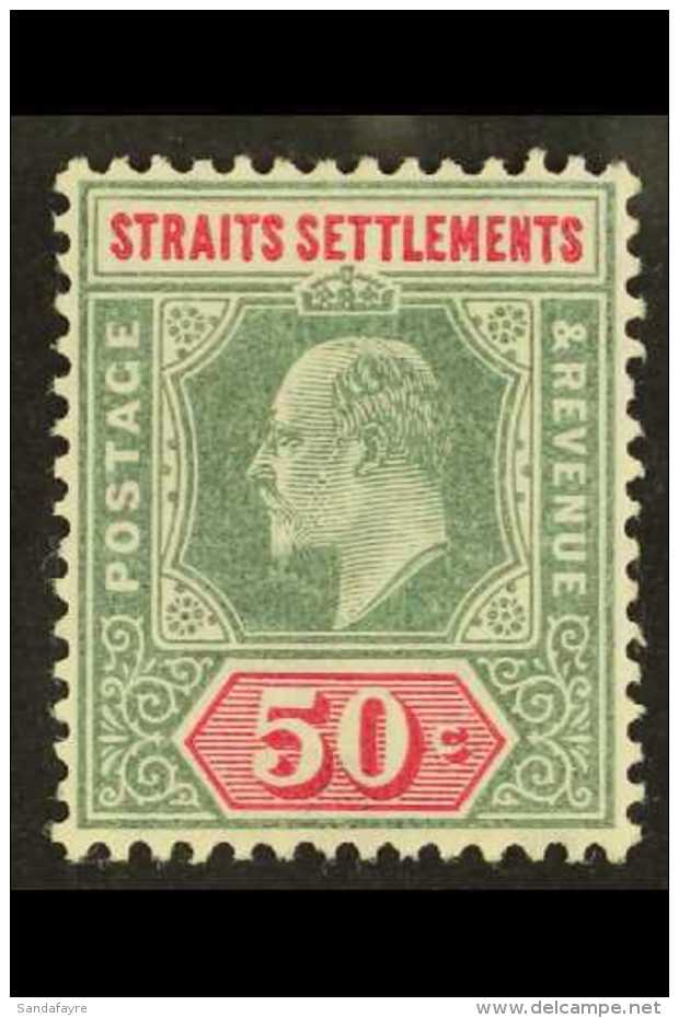 1904-10 50c Dull Green &amp; Carmine, Wmk MCA SG 135 VFM For More Images, Please Visit... - Straits Settlements