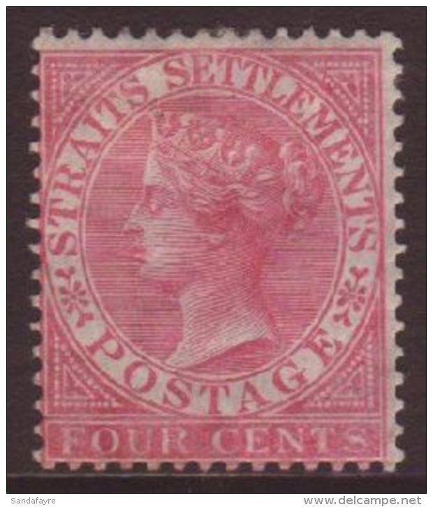 1867-72 4c Rose SG 12, Vf Mint. For More Images, Please Visit Http://www.sandafayre.com/itemdetails.aspx?s=487944 - Straits Settlements