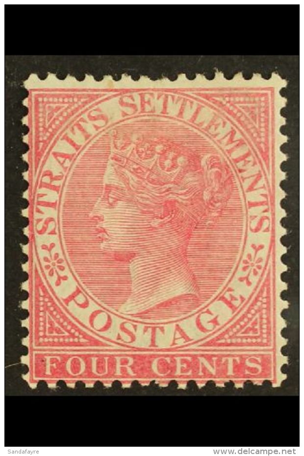 1867-72 (Crown CC) 4c Rose, SG 12, Fine Mint. For More Images, Please Visit... - Straits Settlements