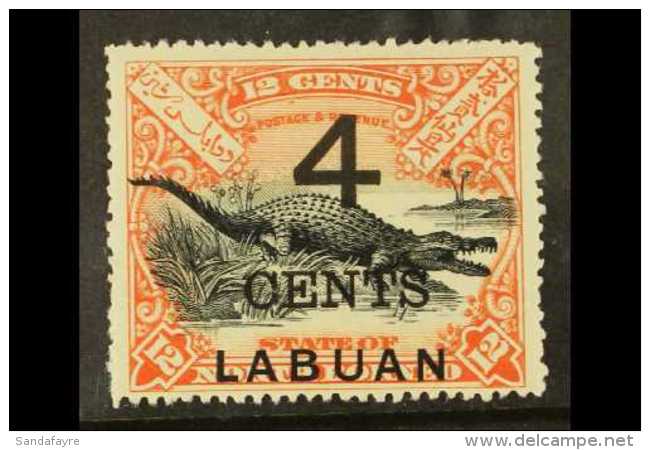 1899 4c On 12c Black Vermilion, SG 105, Vf Mint. For More Images, Please Visit... - Borneo Septentrional (...-1963)