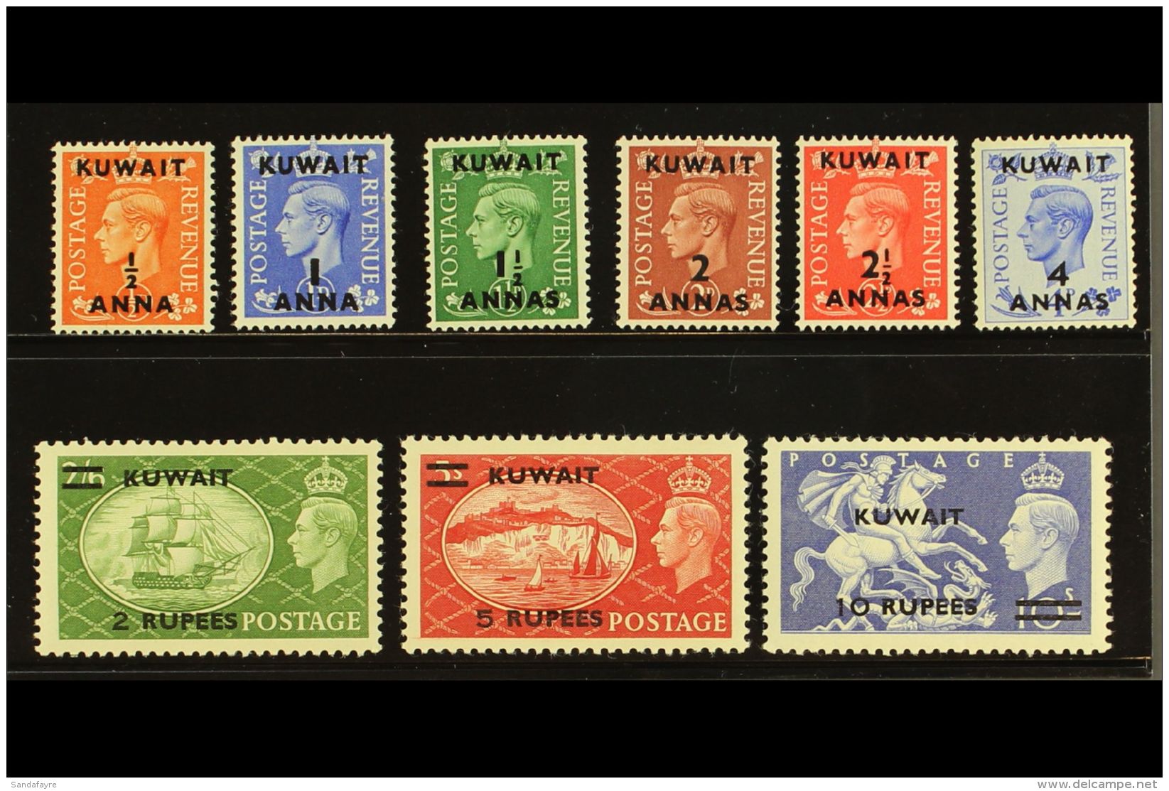 1950-4 KGVI GB Overprints Set, SG 84/92, NHM (9) For More Images, Please Visit... - Koeweit