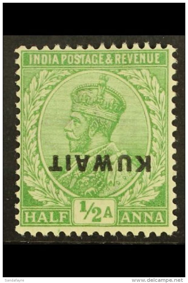 1923-24 &frac12;a Emerald Green, SG 1 With Inverted Overprint,  UNUSED For More Images, Please Visit... - Kuwait