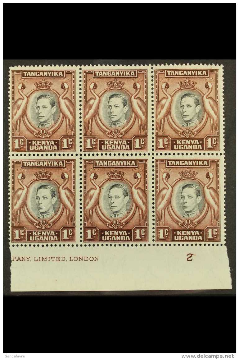 1942 1c Black &amp; Red-brown With Retouch, SG 131ad, NHM Block 6 For More Images, Please Visit... - Vide