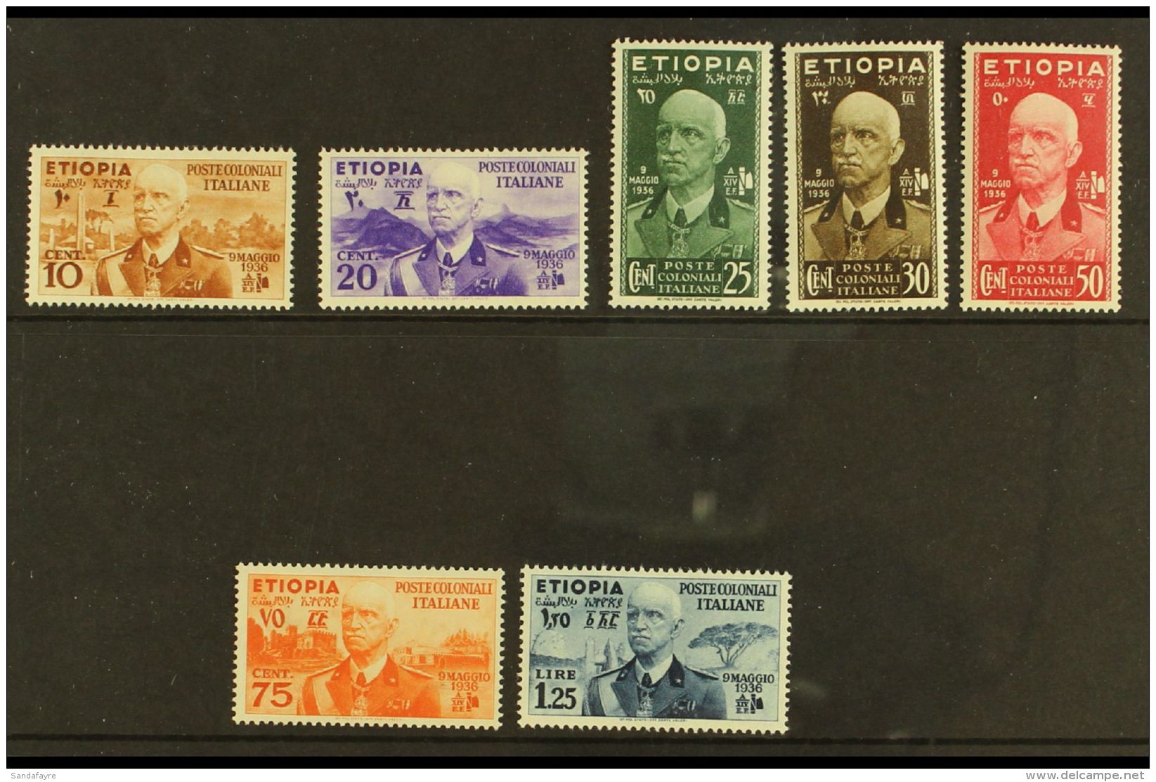 ETHIOPIA 1936 Complete Set, SG 322a/g, Sass 1/7, Vfm, Fresh (7) For More Images, Please Visit... - Otros & Sin Clasificación