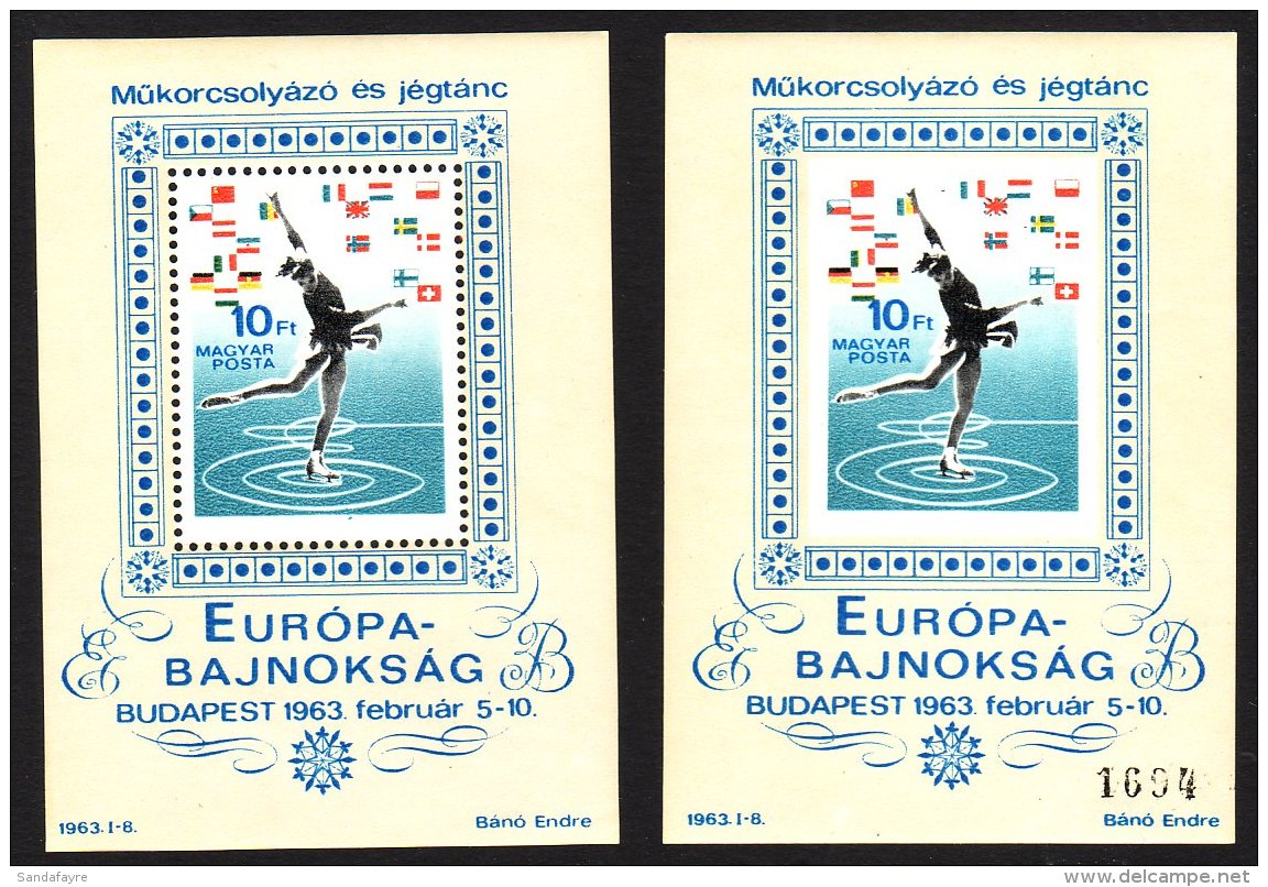 1963 Ice Skating Perf &amp; Imperf M/s's, Mi Blocks 37A/37B, NHM (2) For More Images, Please Visit... - Sonstige & Ohne Zuordnung