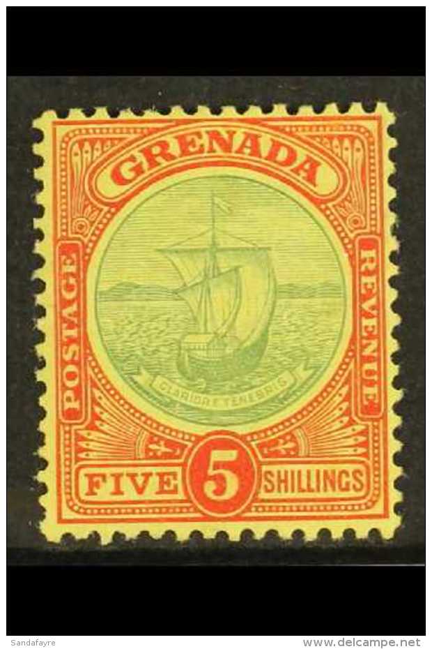 1908-11 5s Green &amp; Red On Yellow, SG 88, Very Fine Mint For More Images, Please Visit... - Grenada (...-1974)