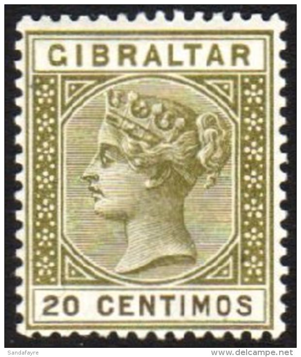 1889 20c Olive And Brown, SG 24, Superb Mint. For More Images, Please Visit... - Gibraltar