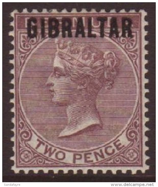 1886 2d Purple-brown Opt, SG 3, Vfm, Fresh For More Images, Please Visit... - Gibraltar