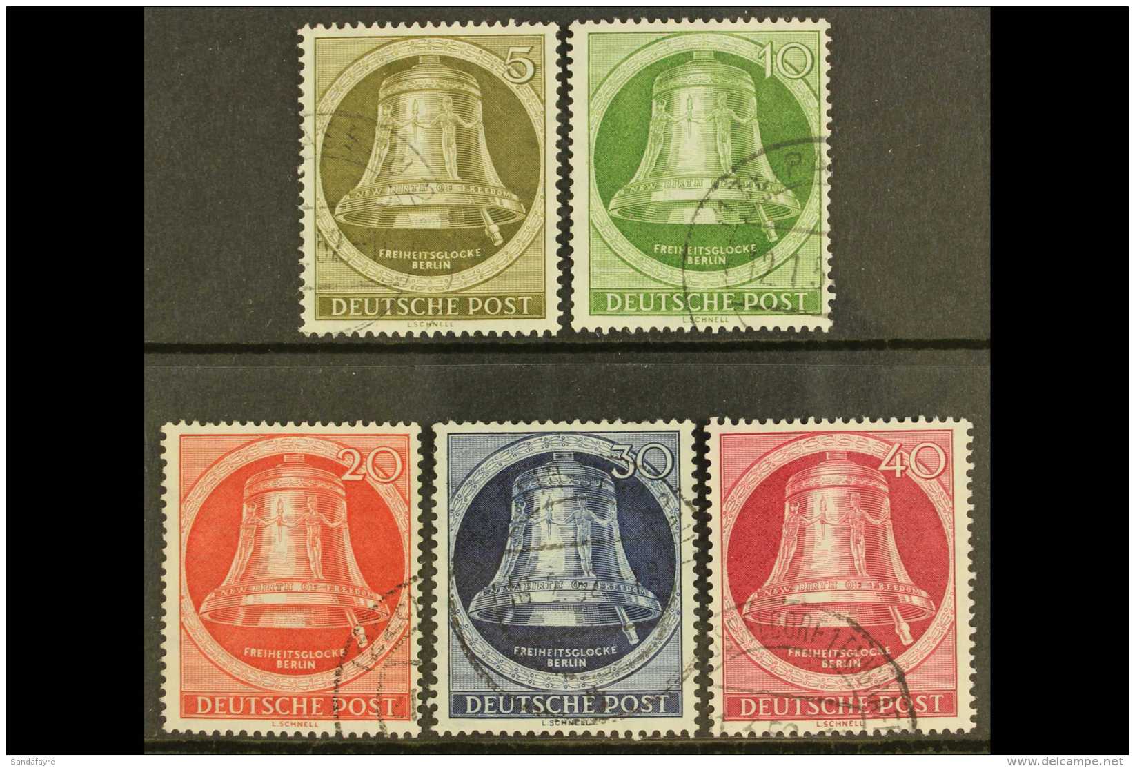 1951-52 Freedom Bell Set (Mi 82/6, SG B82/6) VFU (5) For More Images, Please Visit... - Sonstige & Ohne Zuordnung