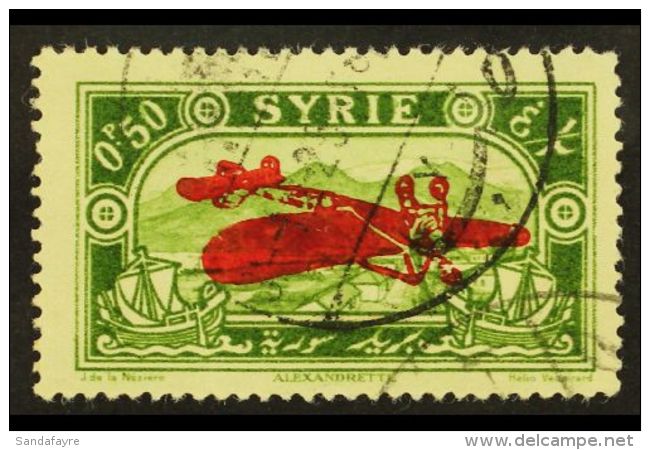 SYRIA 1929-30 0.50pi Air INVERTED Opt,Yv 38a,SG 225a,vf Cds Used For More Images, Please Visit... - Otros & Sin Clasificación