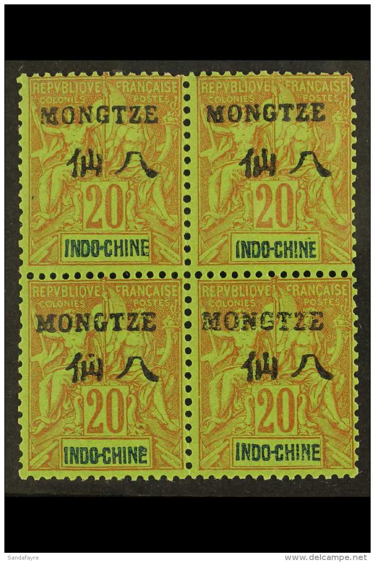 MONG-TZEU 1903-06 20c (Yvert 7) Block Of 4 NHM. For More Images, Please Visit... - Other & Unclassified