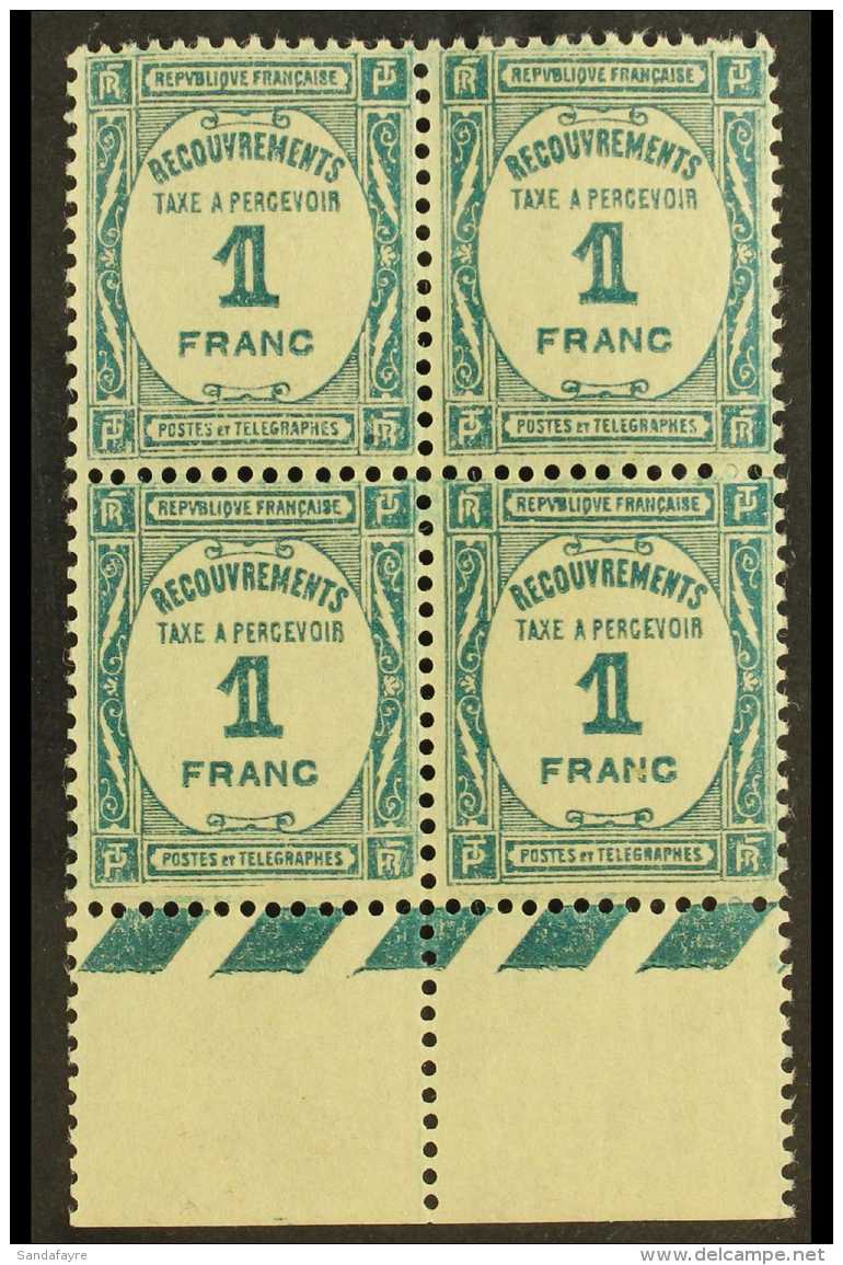 DUES 1927-31 1f Deep Bluish Green,Yv 60,SG D459,NHM BLOCK Of 4 For More Images, Please Visit... - Otros & Sin Clasificación