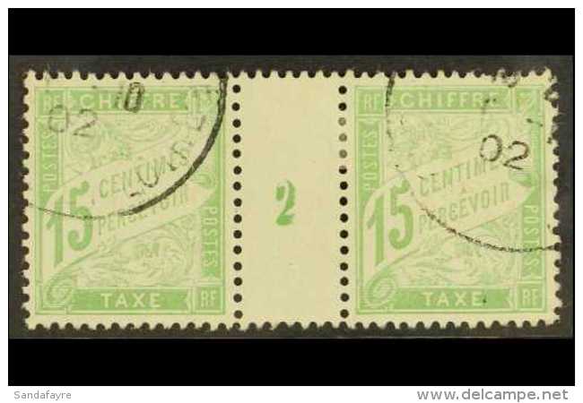 DUE 1893-1935 15c Pale Green, Yv 30, Vfu '2' MILLESIME PAIR For More Images, Please Visit... - Altri & Non Classificati