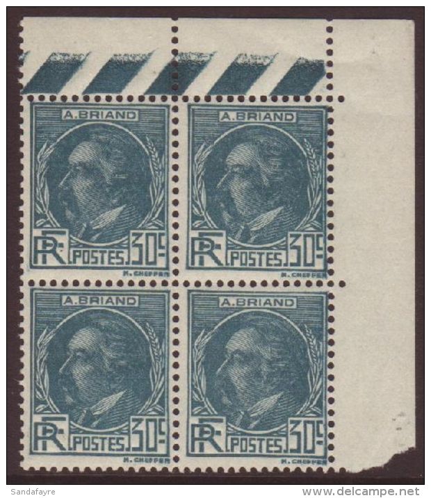 1933 30c Blue-green Yv 291 Nhm Corner Block Of 4. For More Images, Please Visit... - Andere & Zonder Classificatie