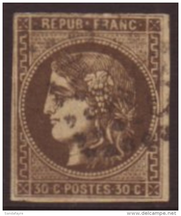 1870 30c Brown Bordeaux Issue,SG 175,Yvert 47,good Used,4 Margins For More Images, Please Visit... - Altri & Non Classificati