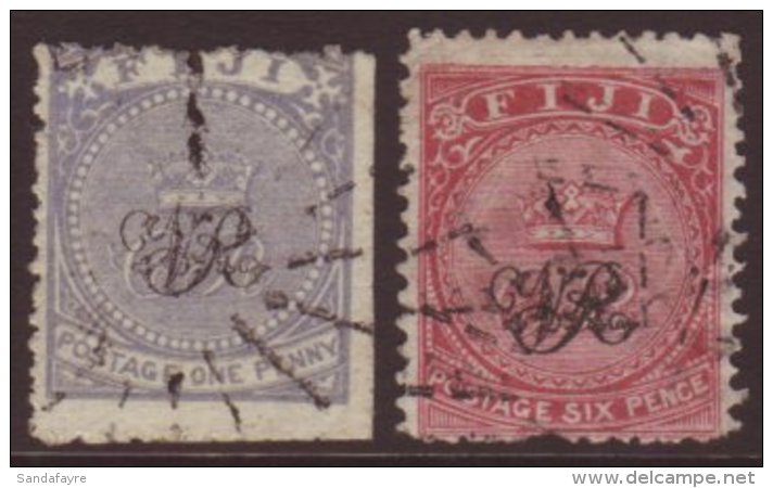 1876-77 Wove 1d &amp; 6d SG 28 &amp; 30a Used, Small Faults. For More Images, Please Visit... - Fiji (...-1970)