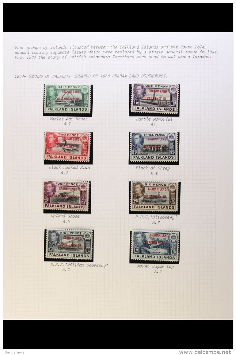 1944-45 Overprints All 4 Sets, SG A1/D8, VF NHM. (32) For More Images, Please Visit... - Falkland