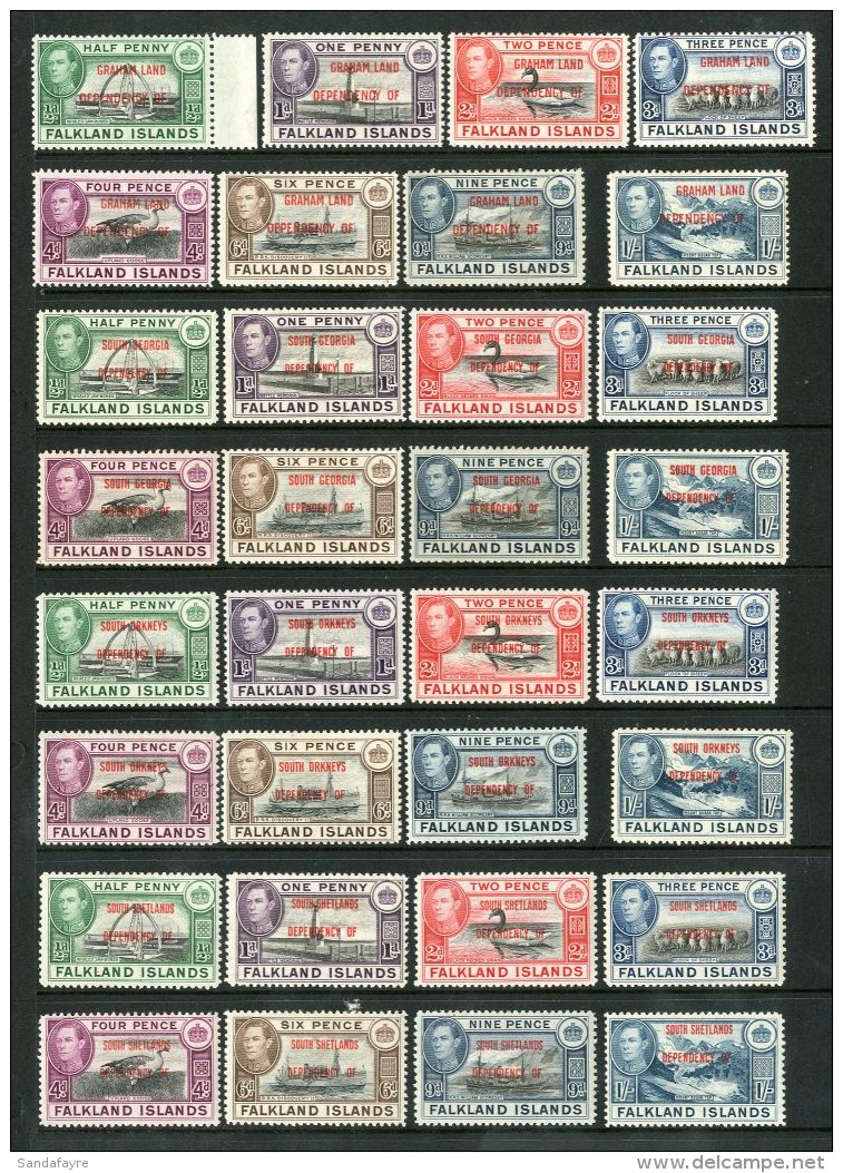 1944-45 Complete Overprints Series, Fresh Mint. (32) For More Images, Please Visit... - Falkland
