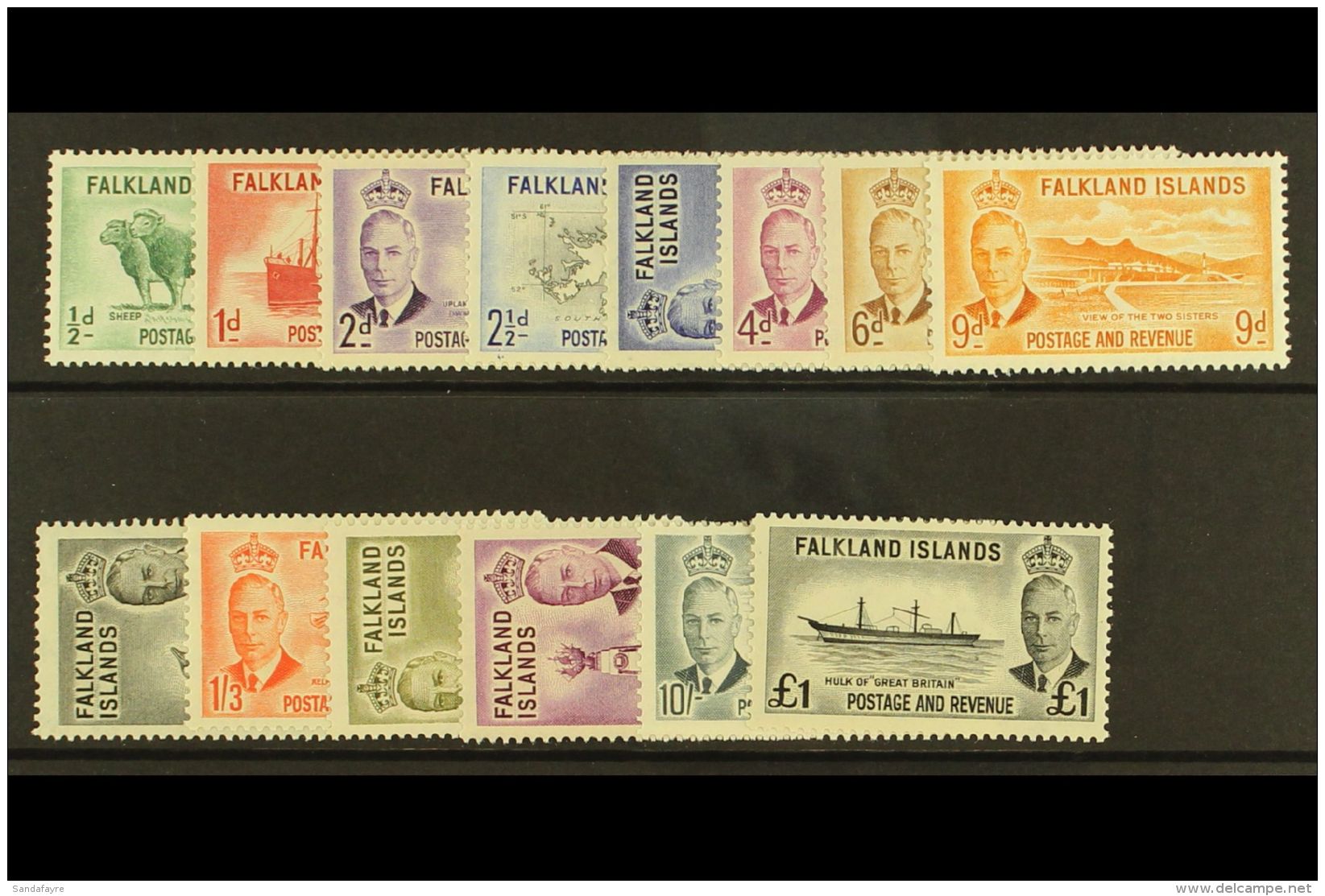 1952 Geo VI Set Complete, SG 172/85, Vf Mint. (14) For More Images, Please Visit... - Falkland