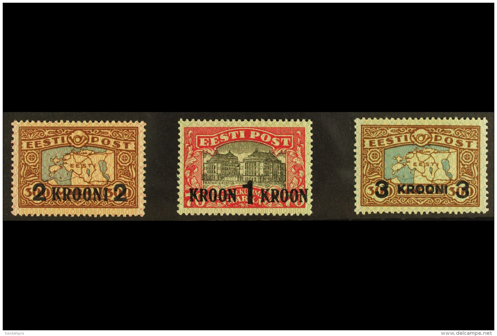 1930 Surcharges Complete Set, Michel 87/89, SG 88/90, Vfm (3) For More Images, Please Visit... - Estonia