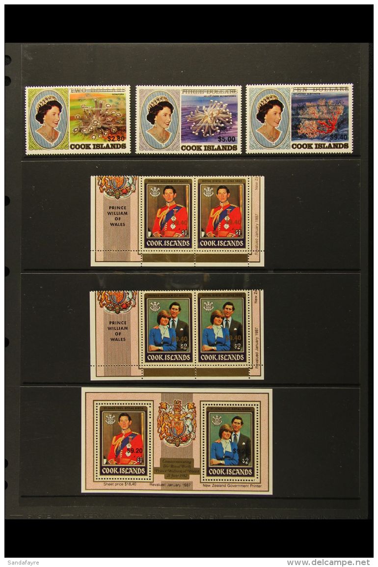 1987 Surcharged Set, SG 1150/57, Superb NHM (7 Stamps &amp; 1m/s) For More Images, Please Visit... - Islas Cook