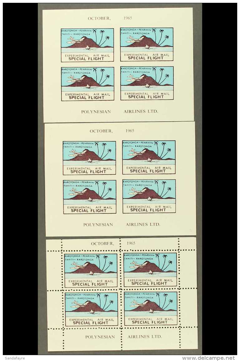 1965 Experimental Special Flight Labels,three NHM Sheetlets Of 4 For More Images, Please Visit... - Islas Cook