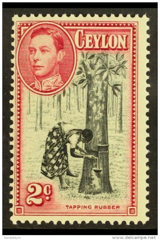 1938 2c Blk And Carmine,  Perf 13&frac12;x13, SG 386a, Vf Mint. For More Images, Please Visit... - Ceilán (...-1947)