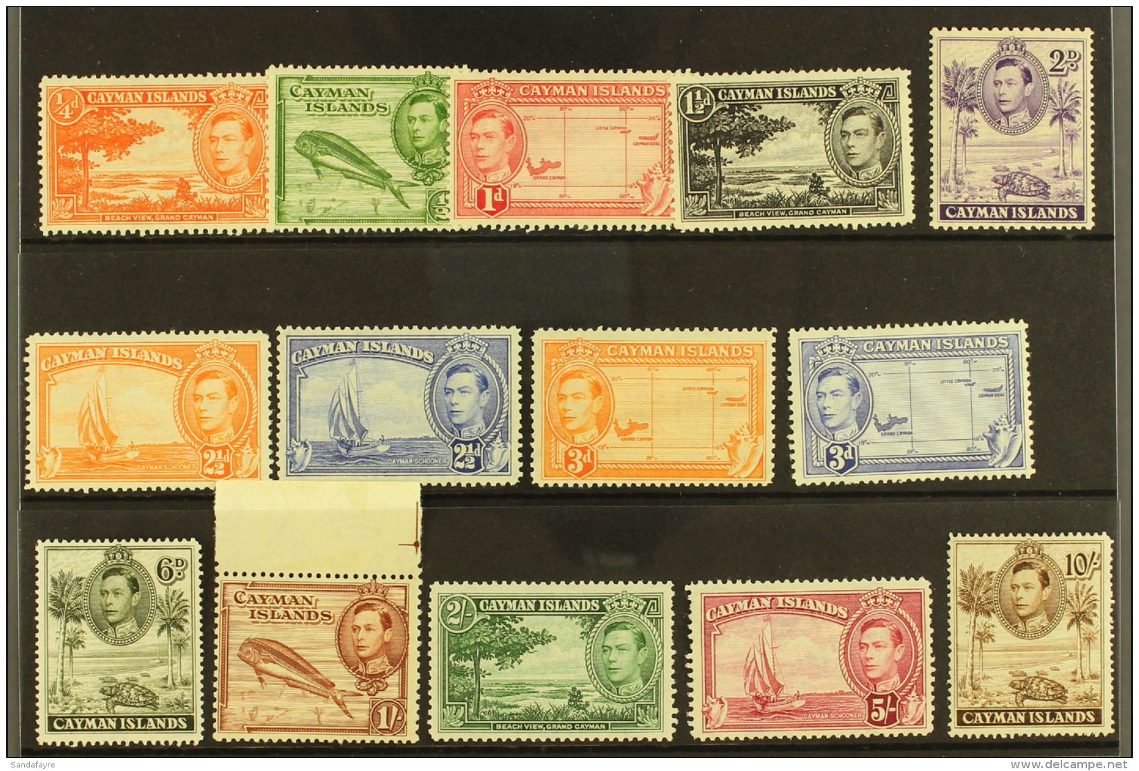 1938-48 Pictorial "Basic" Set, SG 115/26a, Fine Mint (14 Stamps) For More Images, Please Visit... - Kaaiman Eilanden