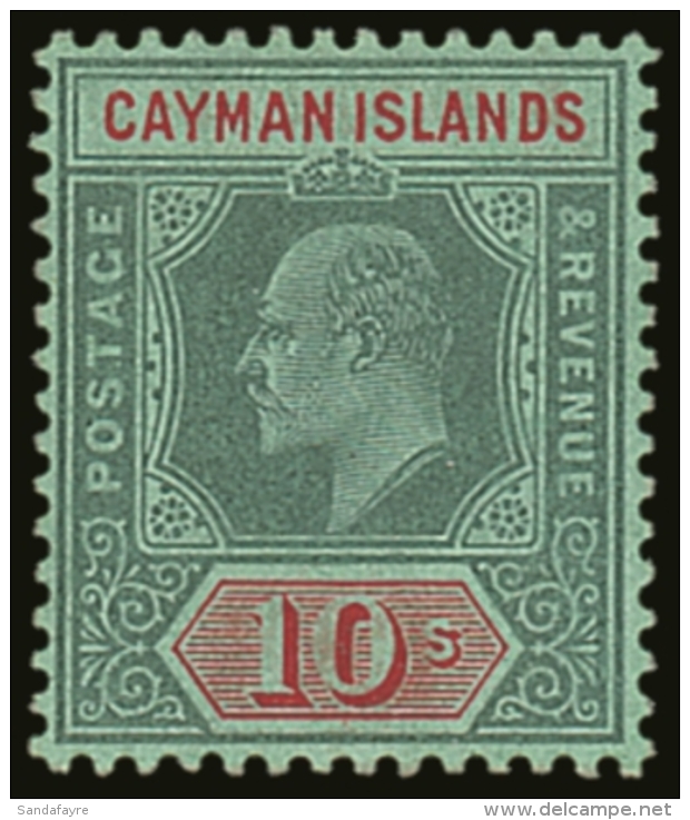 1907-9 10s Green &amp; Red On Green, Wmk Crown CA, SG 34 VFM For More Images, Please Visit... - Cayman Islands