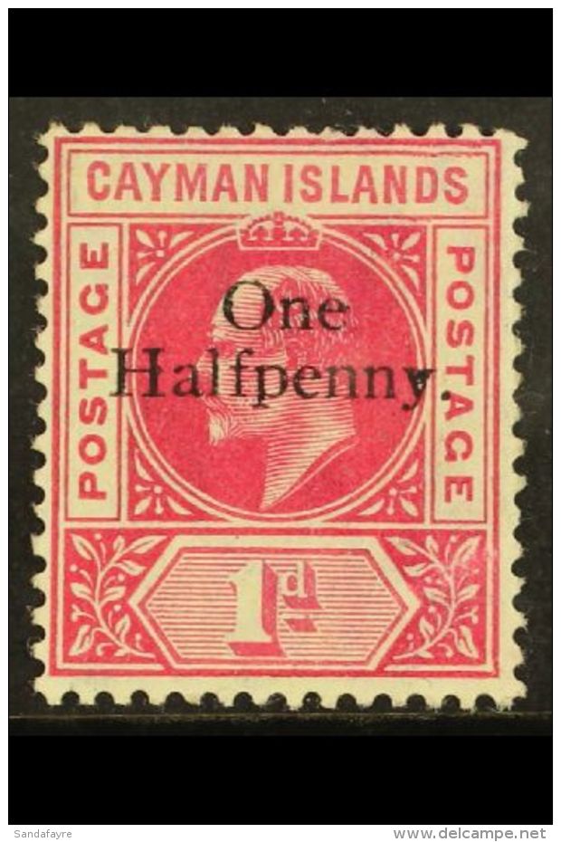 1907 &frac12;d On 1d Carmine, SG 17, Very Fine Mint For More Images, Please Visit... - Kaaiman Eilanden