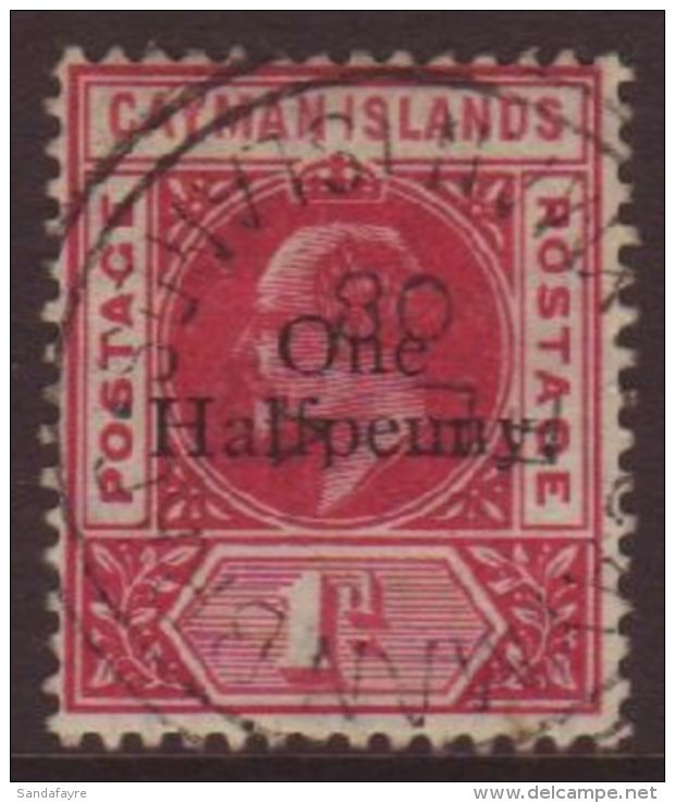 1907 &frac12;d On 1d Carmine Surcharge, SG 17, Superb Cds Used For More Images, Please Visit... - Kaimaninseln