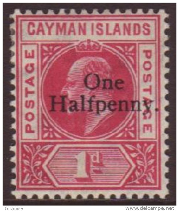 1907 &frac12;d On 1d Carmine SG 17, Vf Mint. For More Images, Please Visit... - Kaaiman Eilanden