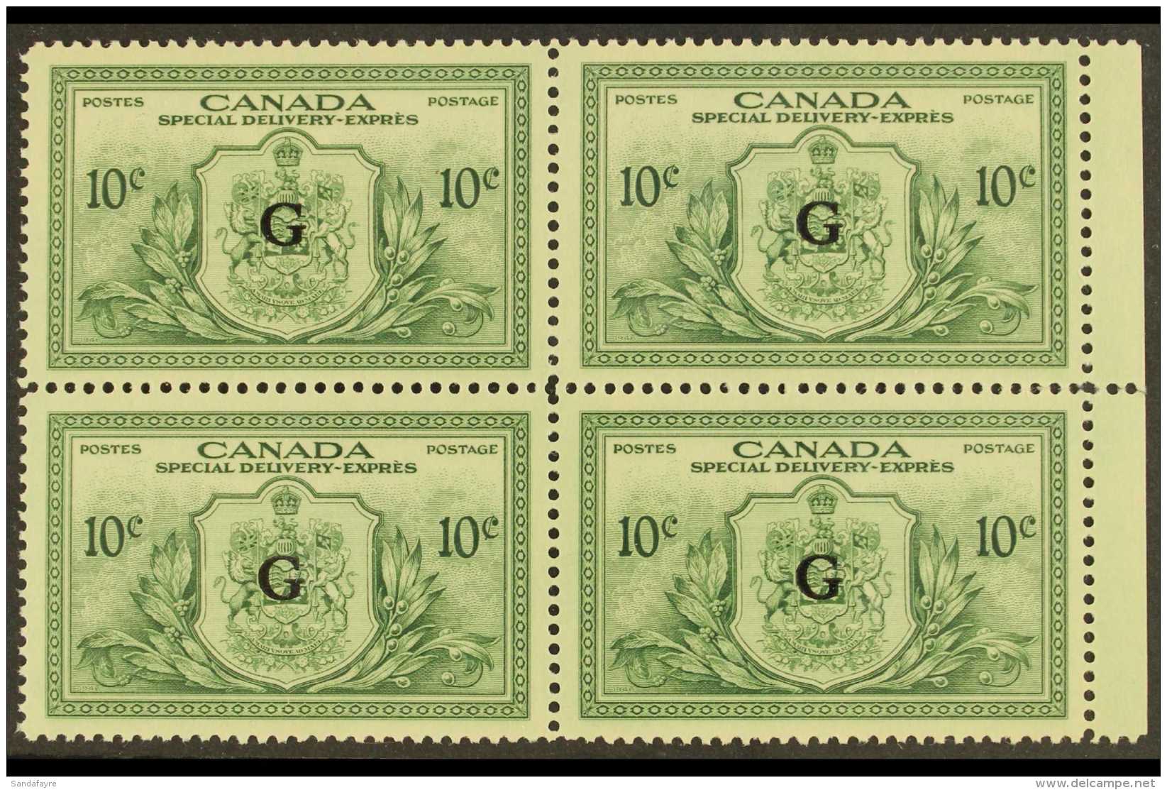 OFFICIALS 1950 10c Spec Delivery "G" Ovpt, SG OS21 NHM Block/4 For More Images, Please Visit... - Altri & Non Classificati