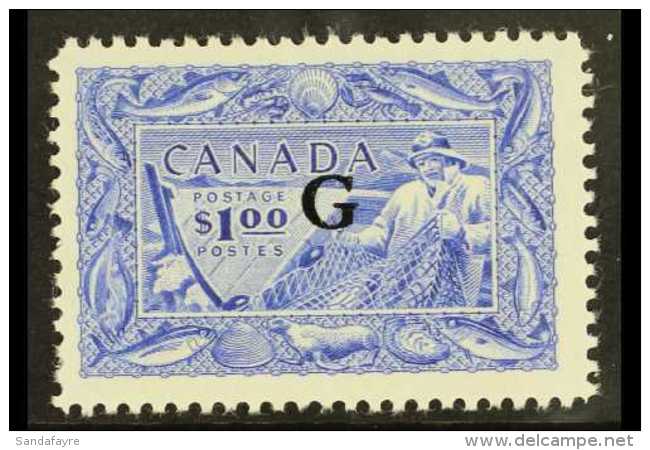 OFFICIAL 1950-51 $1 Fisherman With "G" Opt, SG O192, VFM For More Images, Please Visit... - Altri & Non Classificati