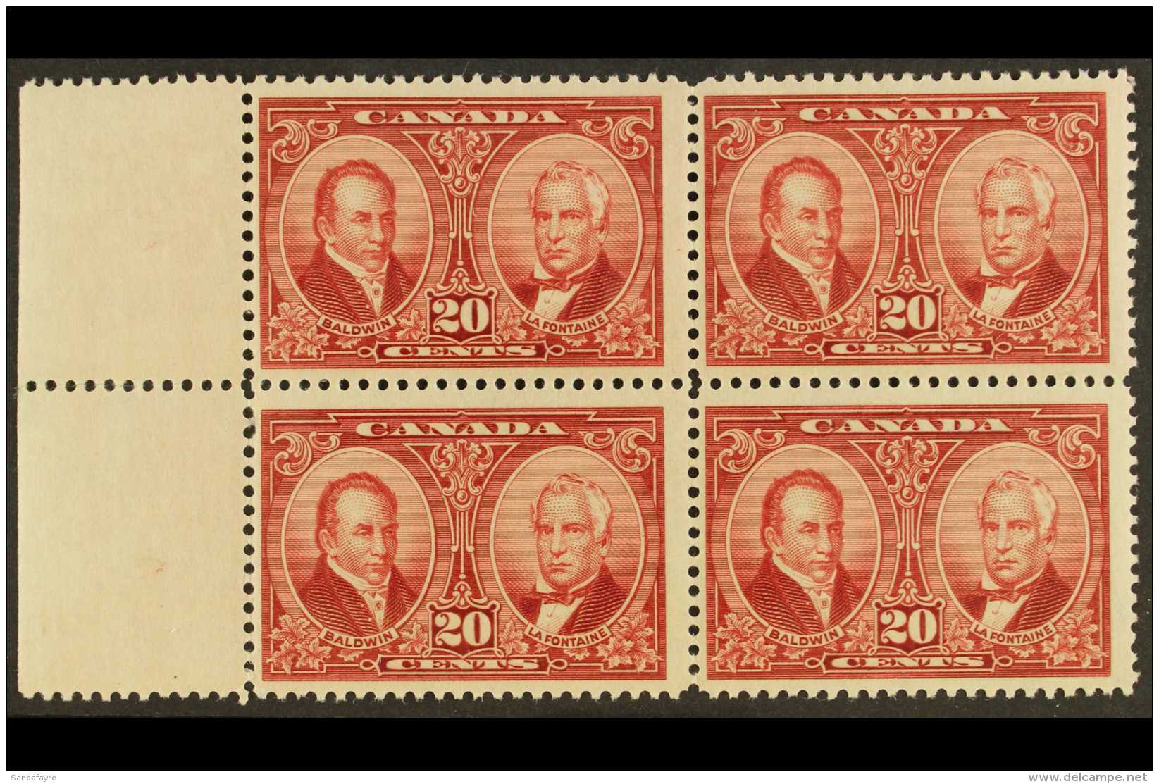 1927 20c Carmine, Confederation Historical, SG 273 NHM Block Of 4 For More Images, Please Visit... - Other & Unclassified