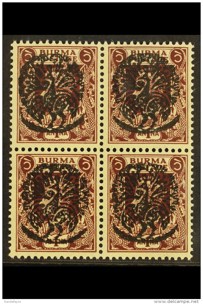 JAP OCC 1942 1a Purple- Brown, SG J15, NHM Block 4 For More Images, Please Visit... - Burma (...-1947)