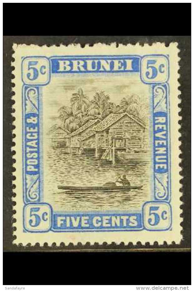 1907-10 5c Grey-black &amp; Blue, Wmk MCA, SG 27, Mint For More Images, Please Visit... - Brunei (...-1984)