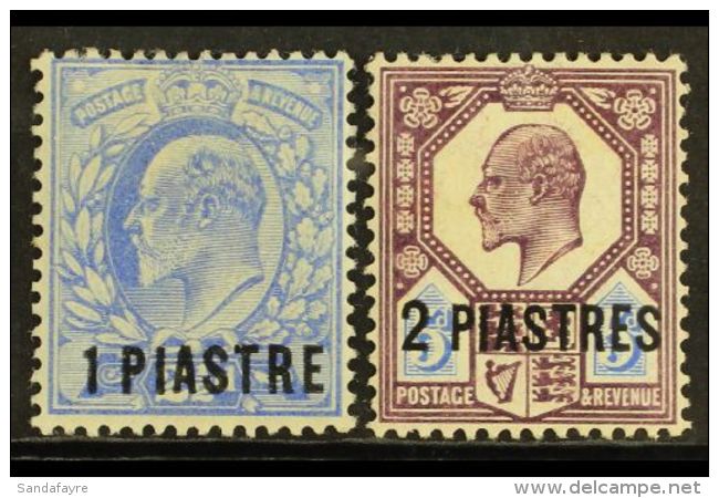 1905-08 1pi And 2pi Surcharges SG 13/14a, Vf Mint, Cat &pound;62 (2) For More Images, Please Visit... - Levante Británica