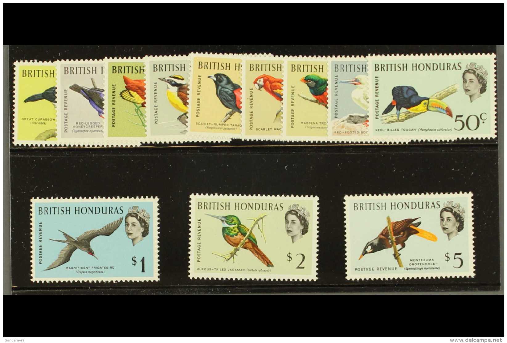 1962 Birds Definitives Complete Set, SG 202/13, VF NHM. (12) For More Images, Please Visit... - British Honduras (...-1970)