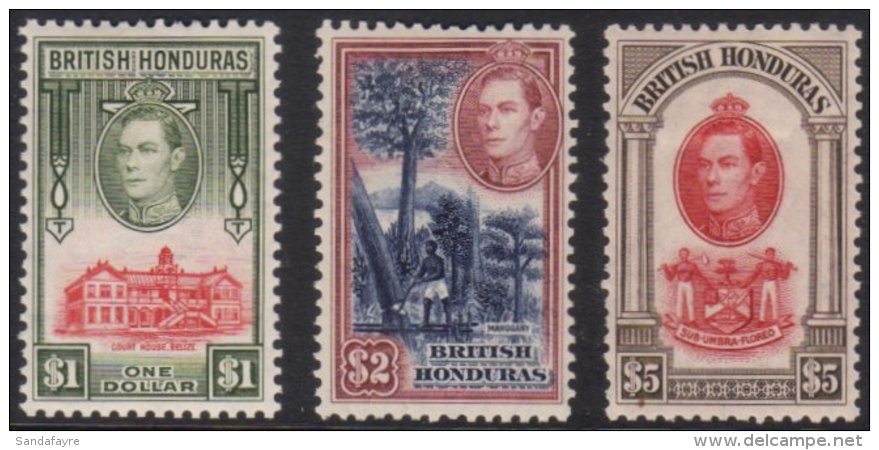 1938 KGVI Defin Top Values - $1, $2 &amp; $5, SG 159/61, VFM. (3) For More Images, Please Visit... - Honduras Británica (...-1970)