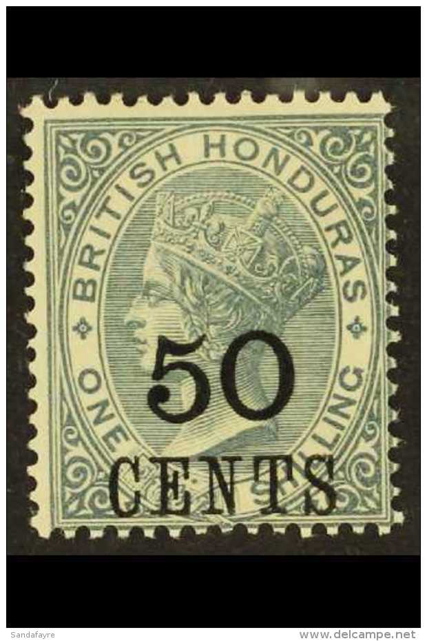 1888-91 50c On 1s Grey, SG 42, NHM. Fresh! For More Images, Please Visit... - Honduras Británica (...-1970)