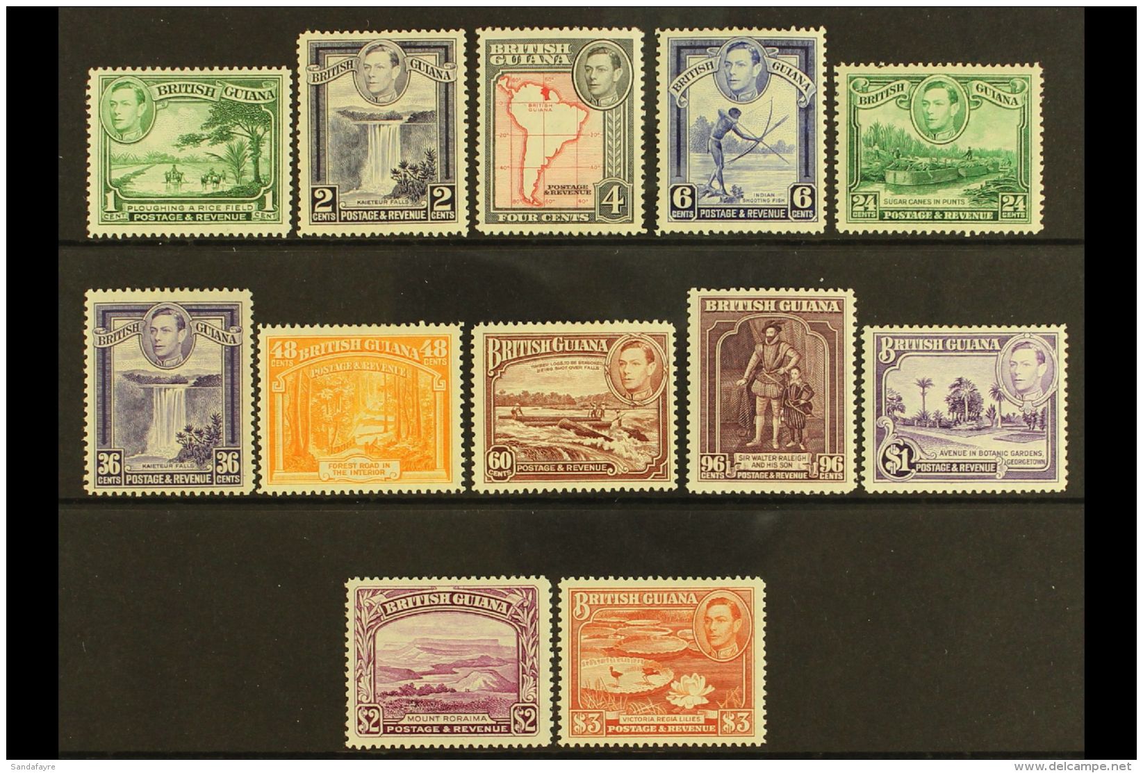 1938-52 Pictorials Perf 12&frac12; Set, SG 308a/19, Vfm, $2 Is NHM (12) For More Images, Please Visit... - British Guiana (...-1966)