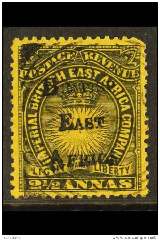 1895 2&frac12;a Black/bright Yellow, SG 36, Very Fine Used For More Images, Please Visit... - British East Africa