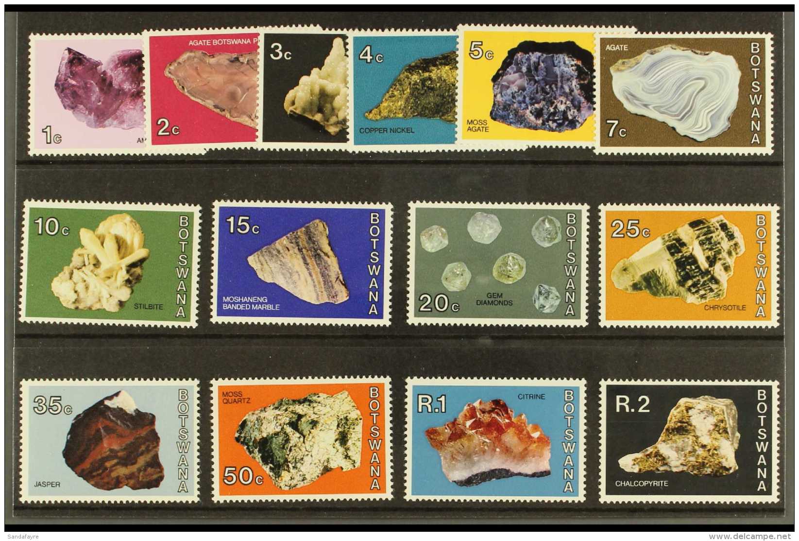 1974 Minerals Definitives Complete Set, SG 322/35, NHM. (14) For More Images, Please Visit... - Botswana (1966-...)