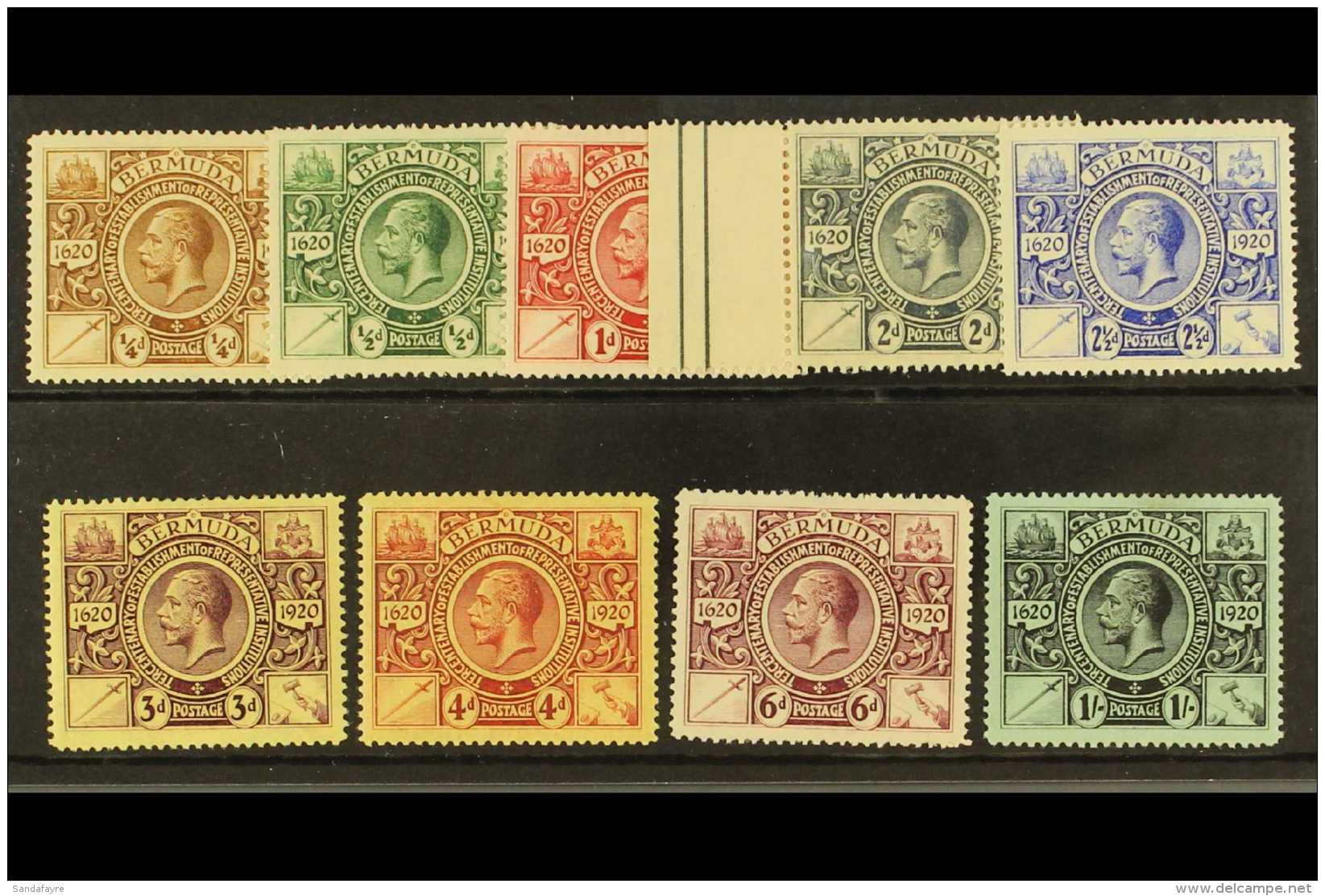 1921 Tercentenary, 2nd Issue Set, SG 68/76 VFM (9) For More Images, Please Visit... - Bermudas